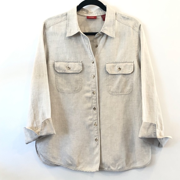 Valerie Stevens button up linen blouse - Picture 1 of 15